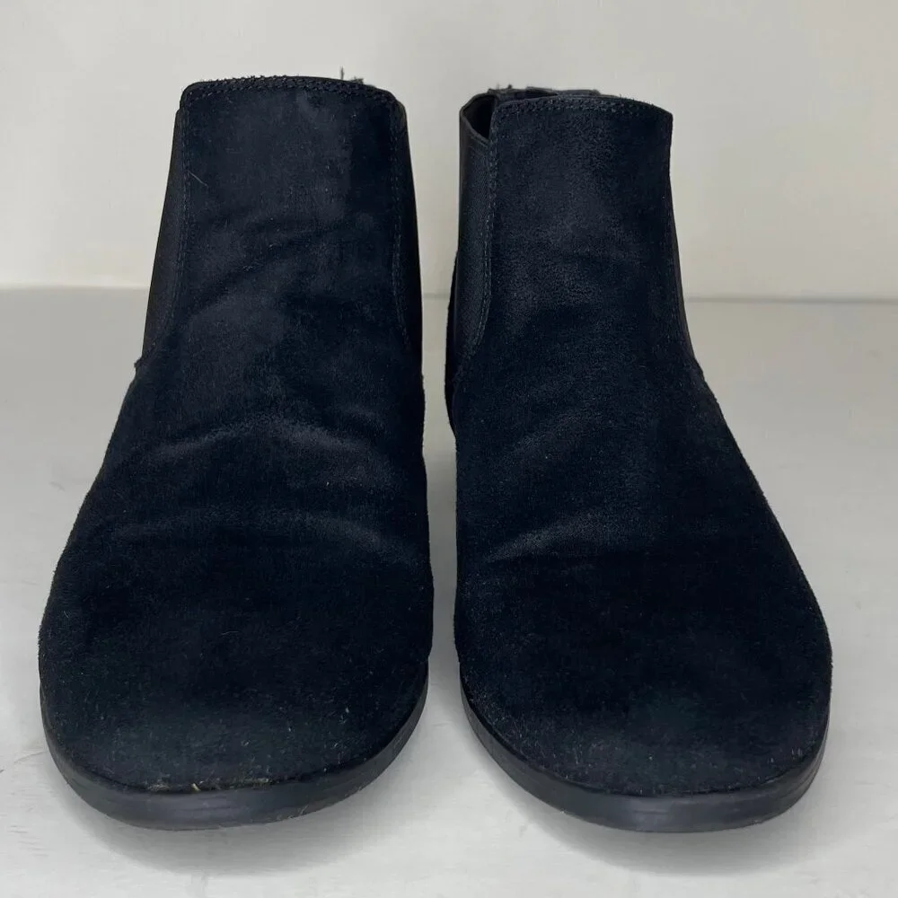 Dr. Scholl's Black Tassel Back Suede Ankle Boots Goth Corporate Core 7.5